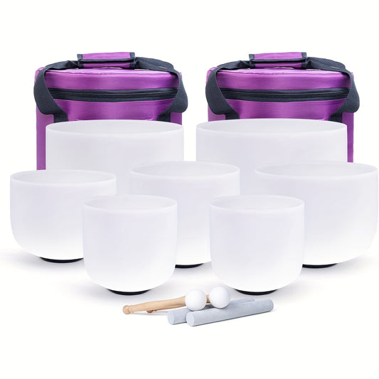 KVKA Crystal Singing Bowls Set Of 7 With Carry Bag