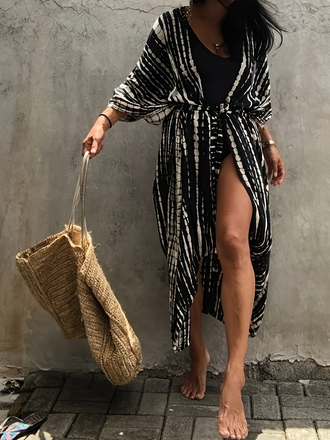 Women's Flowy Beach Chiffon Kimono Bikini Cover Up