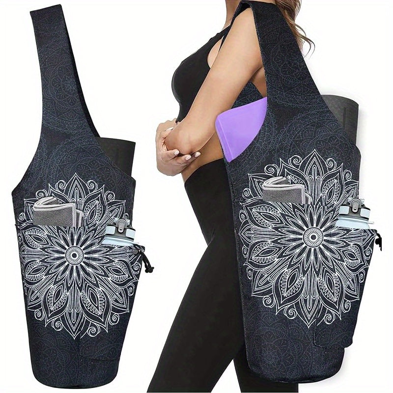 Yoga Mat Carrier Bag With Wet Zipper Pocket And Bottle