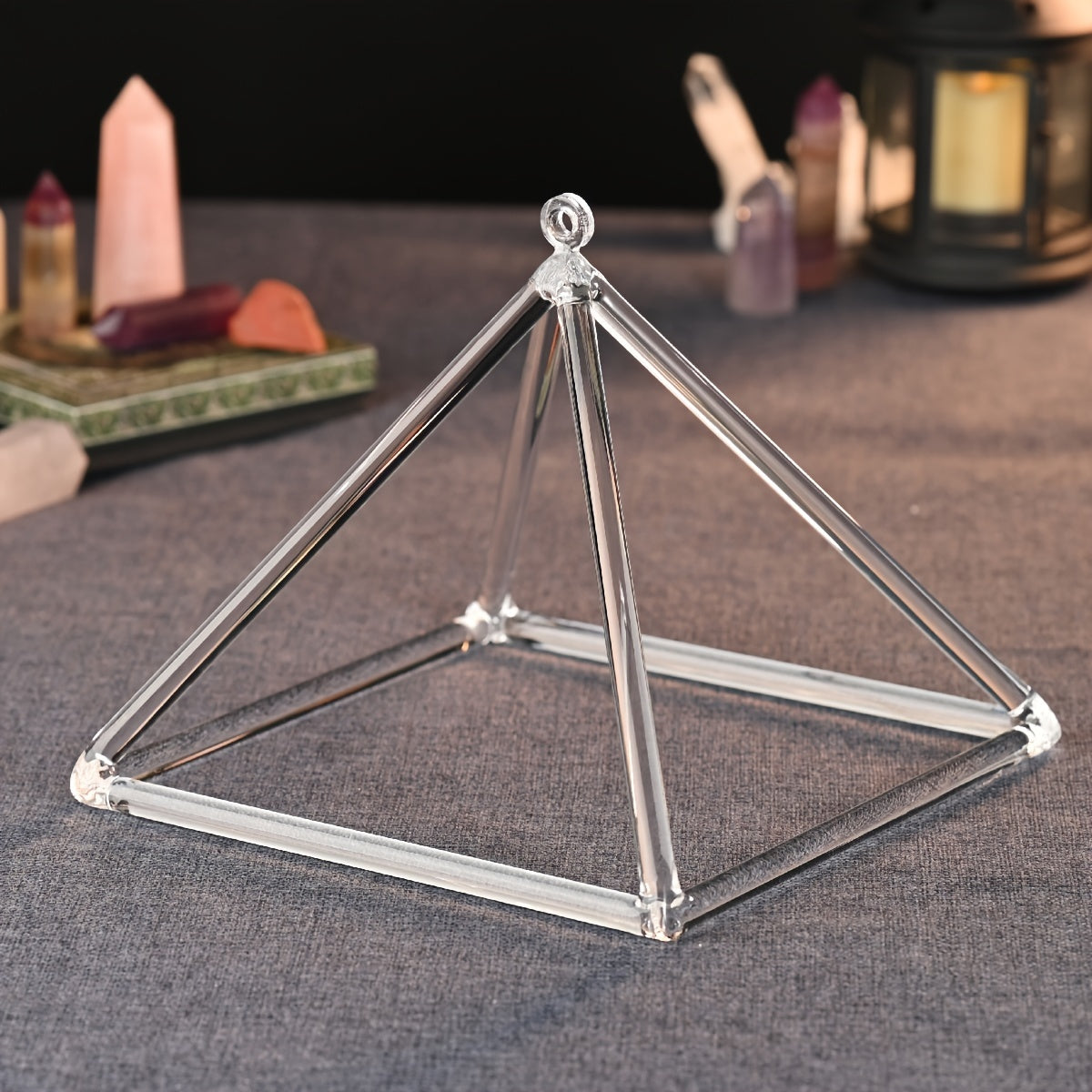 LYCRYSTAL Clear Quartz Pyramid For Sound Meditation ASMR