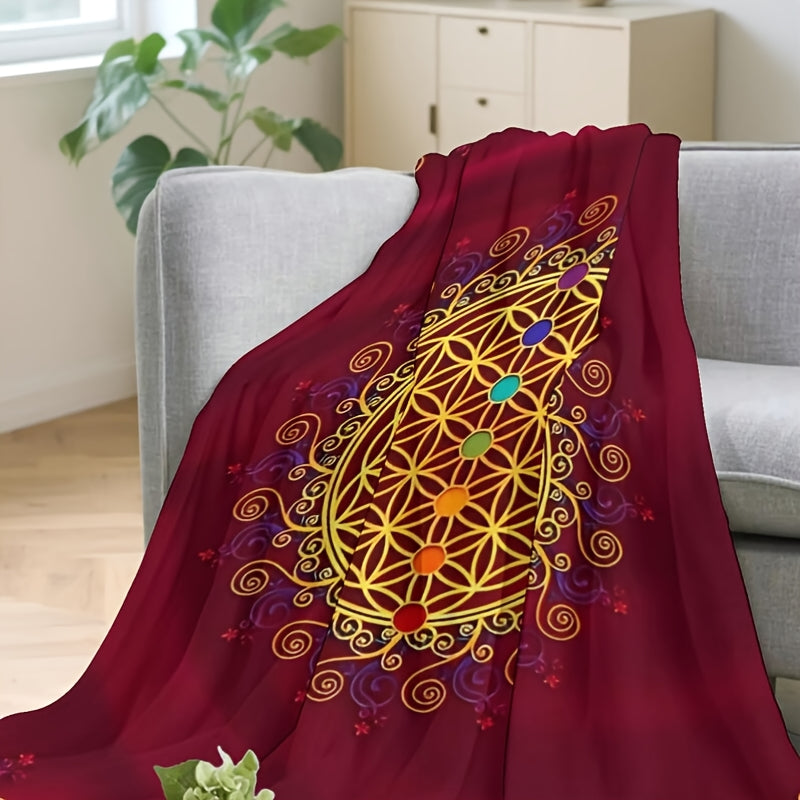 Blossom And Radiate Flower Of Life Chakra Throw Blanket