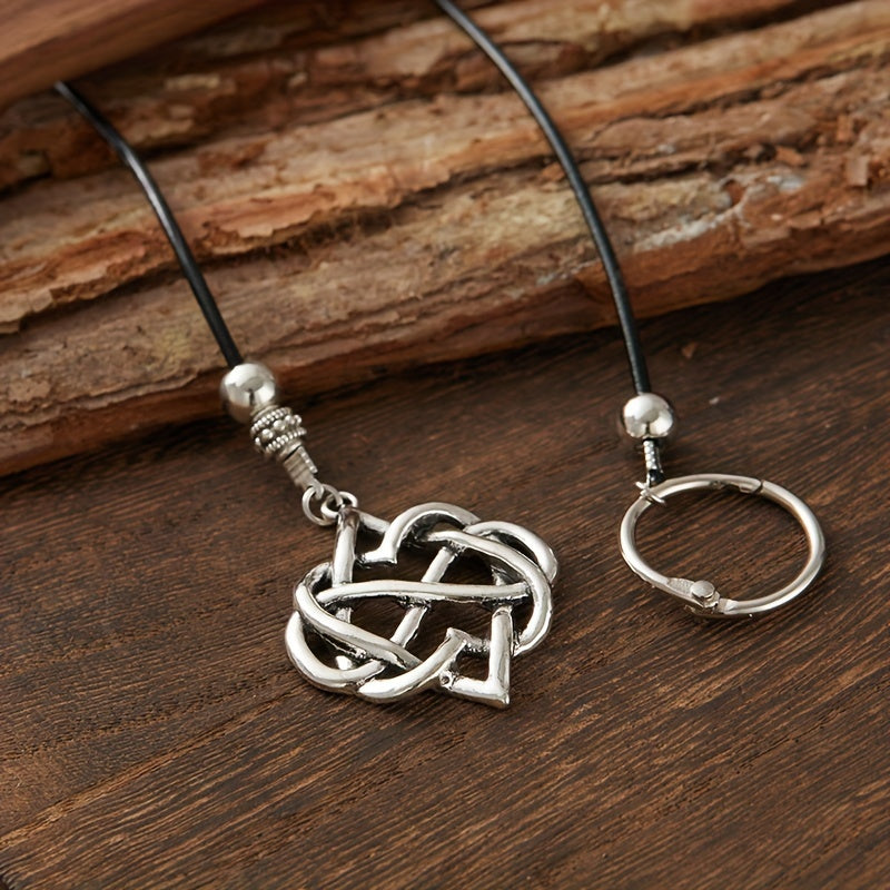 Blossom And Radiate Cross Woven Cowhide Rope Necklace