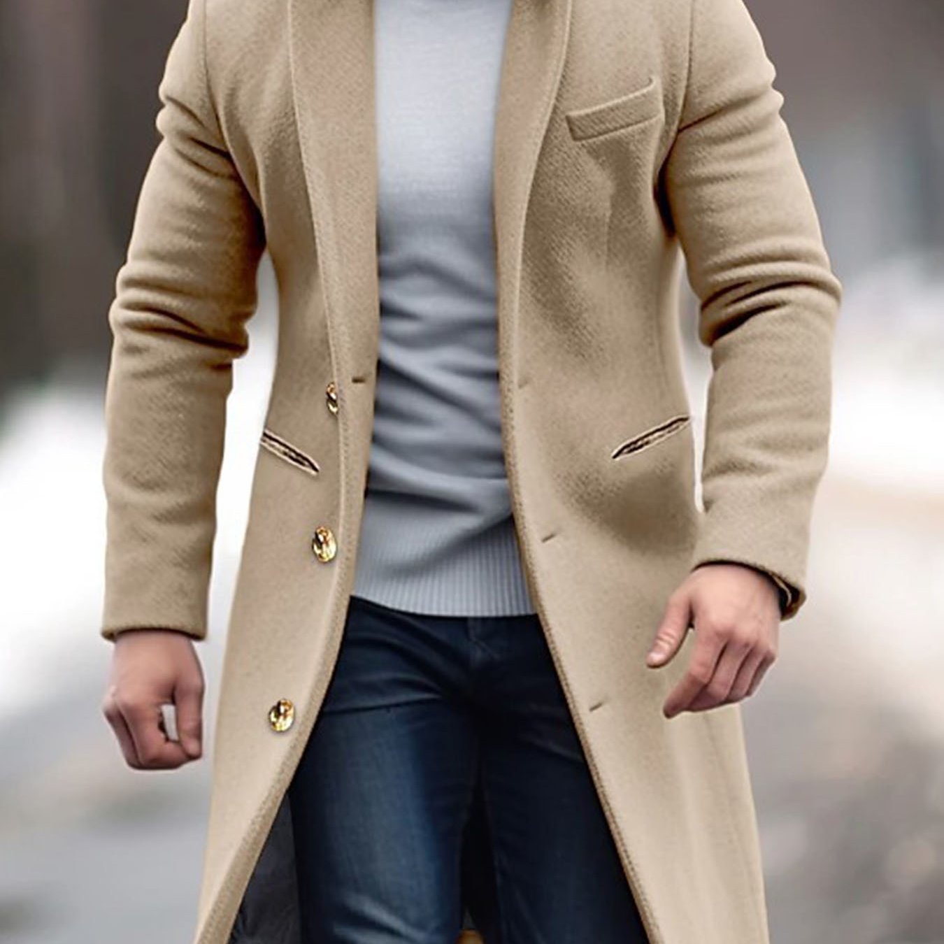 Blossom and Radiate Lapel Coat Windbreaker Pockets