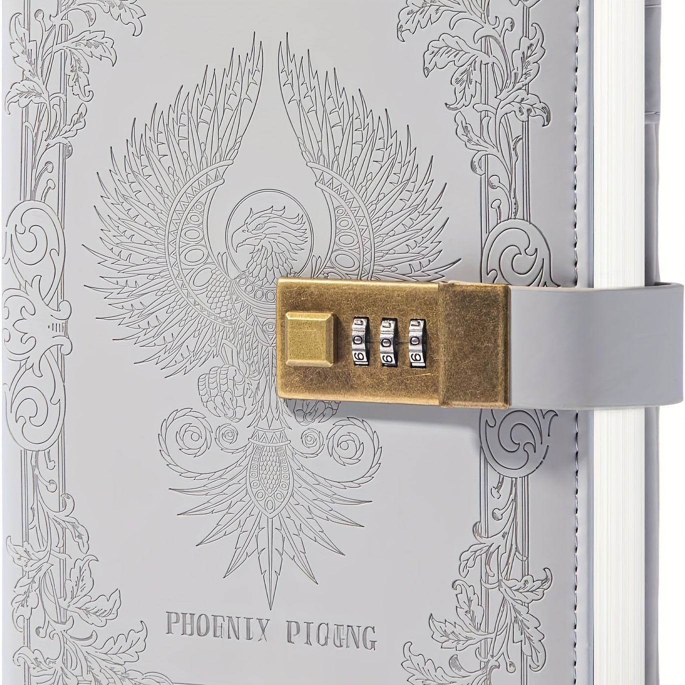 Zodiac Moon Journal With Lock Faux Leather Notebook