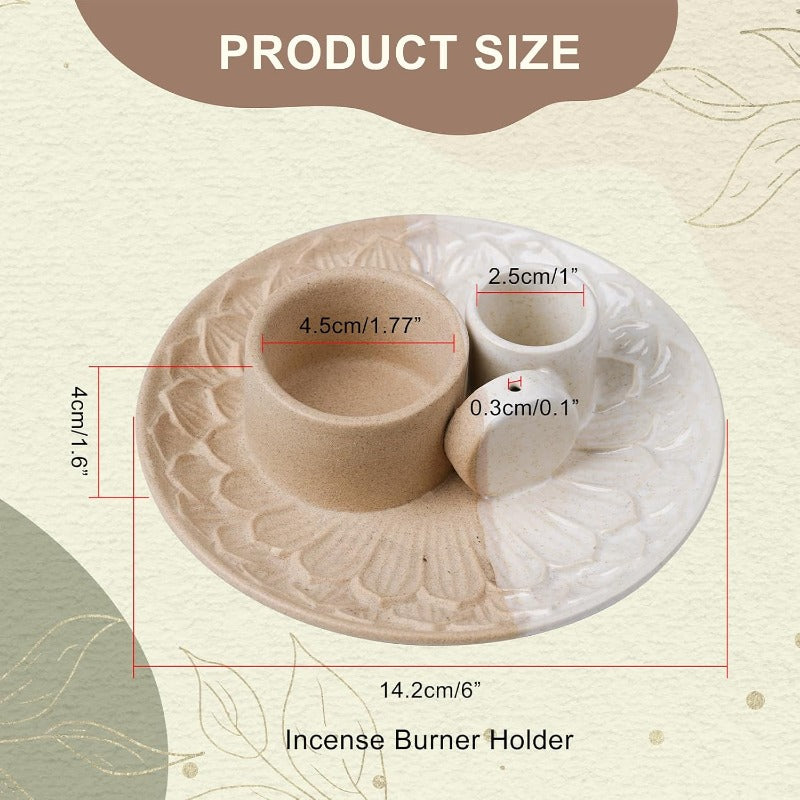 Ceramic 4 In 1 Incense Holder Ash Catcher For Palo Santo
