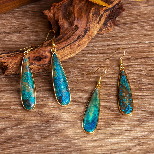 Blossom and Radiate Water Drop Pendant Earrings Boho Gift