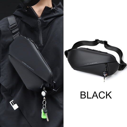 1pc Unisex Waist Bag, Crossbody Bag, Chest or Shoulder Pack - Lightweight Compact Design with Multiple Pockets, Adjustable Strap - for Travel, Gym, Commuting, Everyday Use - Men & Women (Black), Small Crossbody Bag, Outdoor A