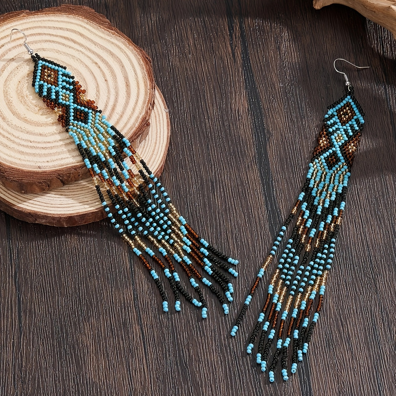 Blossom And Radiate Bohemian Dangle Earrings Beaded Jewelry