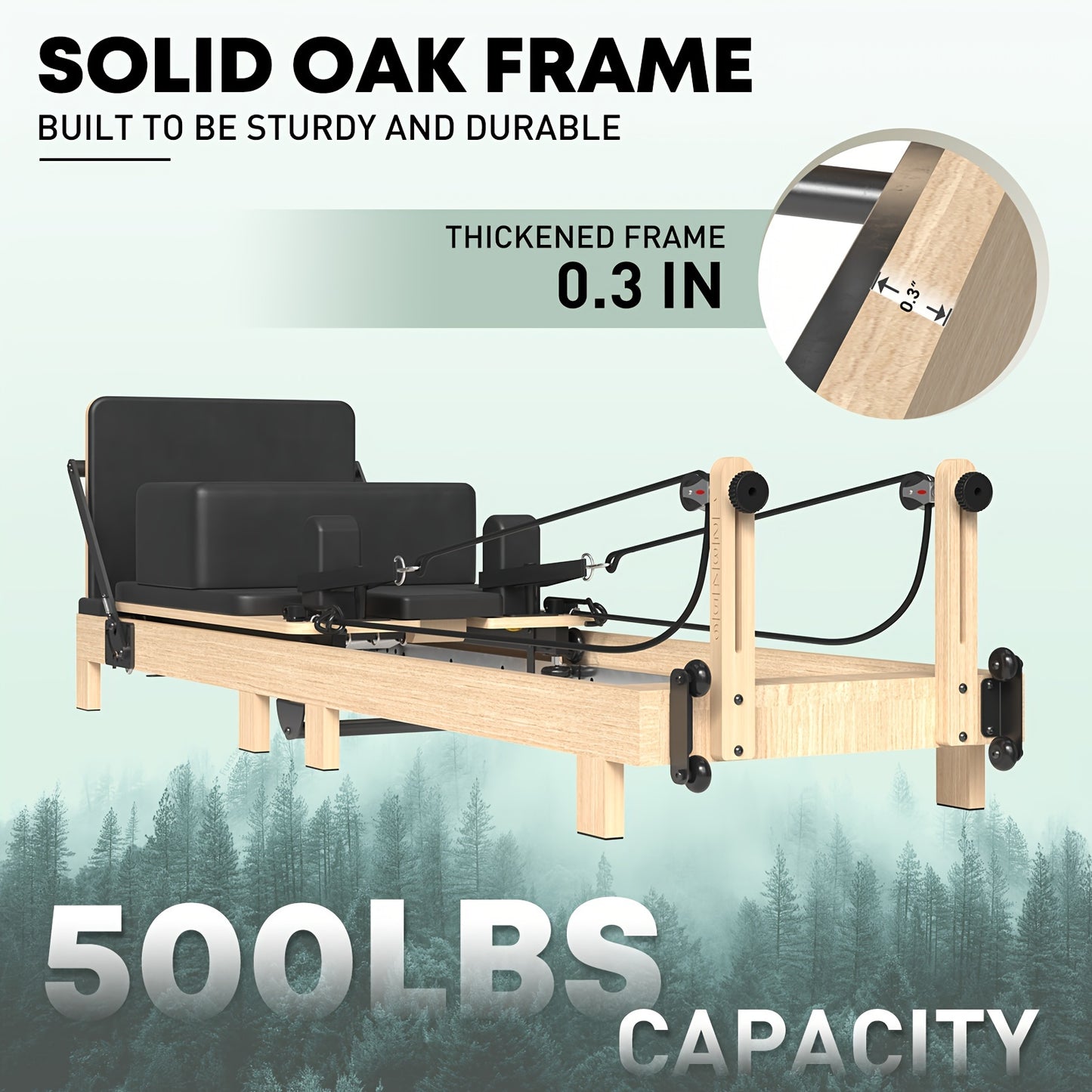 Pilates Reformer Machine With Foldable Design And Wheels