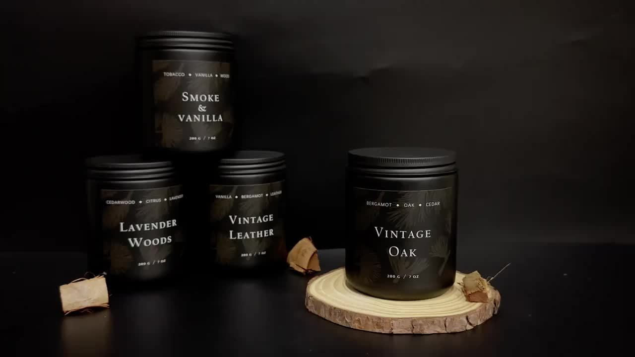 4-Pack Scented Candle Set | Men's Candle Set, Home Candles, Men's Gift Gift Set - Men's Gift Soy Candle (Sandalwood/Mahogany Teak/Smoked Vanilla/Jasmine), Home Decor.thanksgiving Christmas Decorations.Christmas Candles.