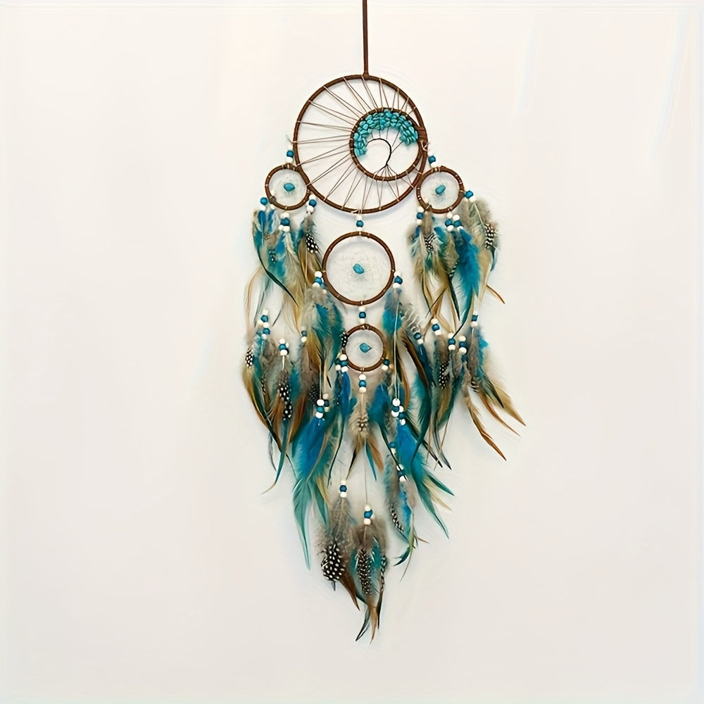 Handmade Bohemian Dream Catcher Pendant With Beads Decor