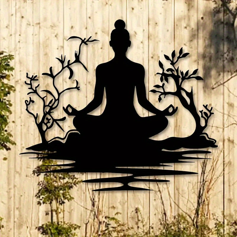 Zen Buddha Metal Wall Art Statue Chakra Decor Home Office