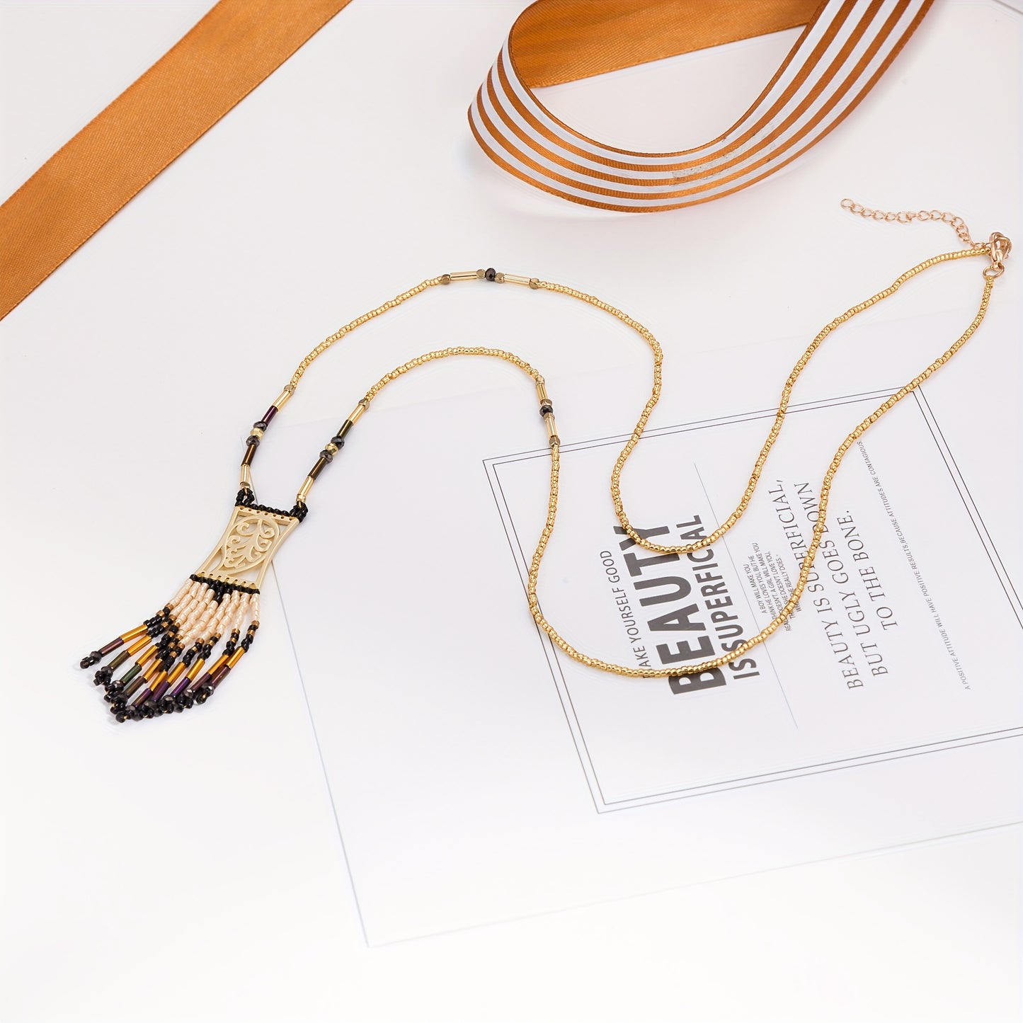 Miyuki Delica Beads Necklace Handmade Japanese Jewelry