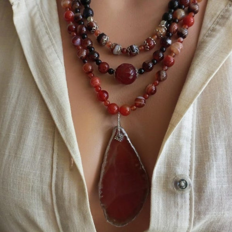 Blossom and Radiate Bohemian Layered Necklace Pendant