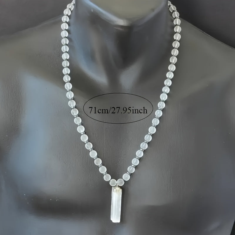Blossom And Radiate Exquisite Selenite Pendant Necklace Boho