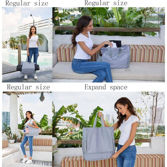 Travel Yoga Gym Tote Bag With Holder And Wet Pocket