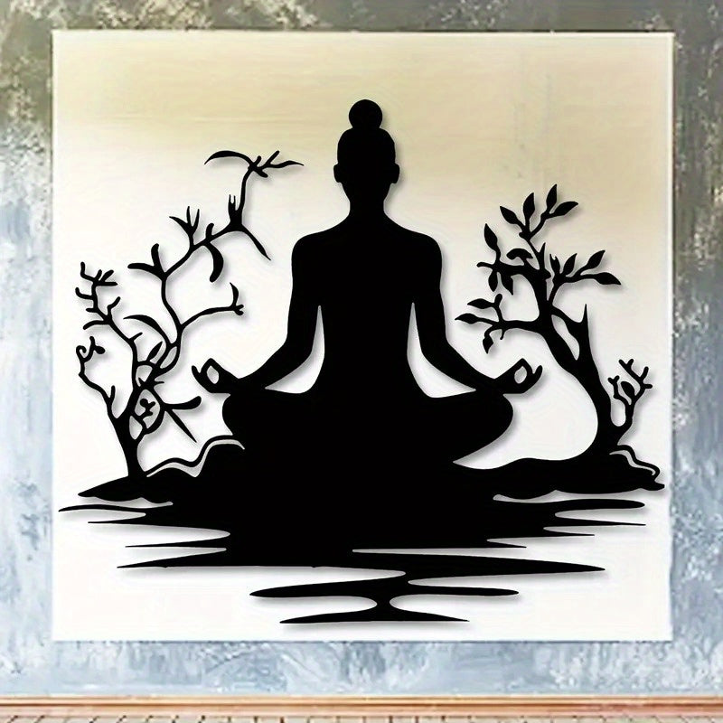 Zen Buddha Metal Wall Art Statue Chakra Decor Home Office
